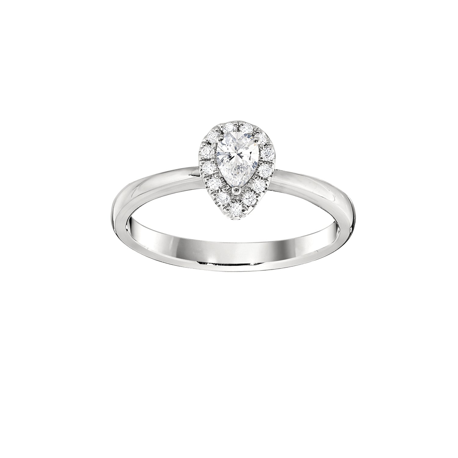 Diamond Pear Shaped Halo Engagement Ring