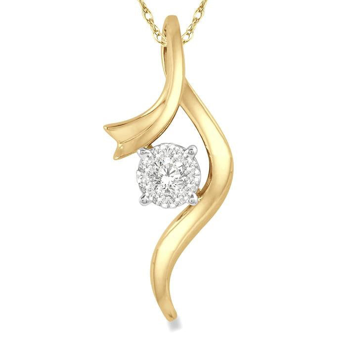 Vellum Gale Round Shape Shine Bright Diamond Fashion Pendant