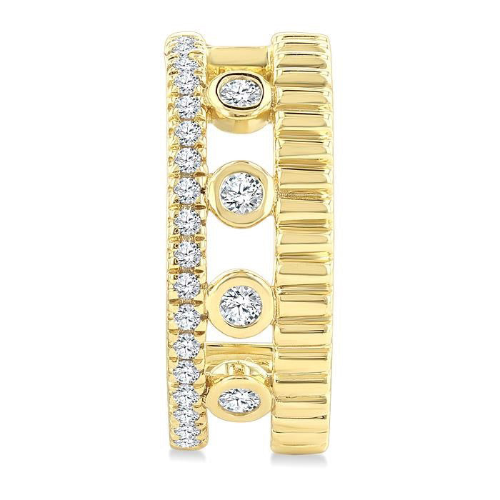 Bezel Layered Diamond Fashion Earrings