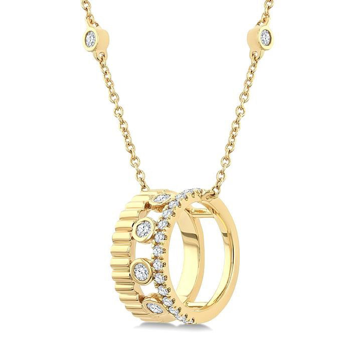 Bezel Layered Diamond Fashion Pendant