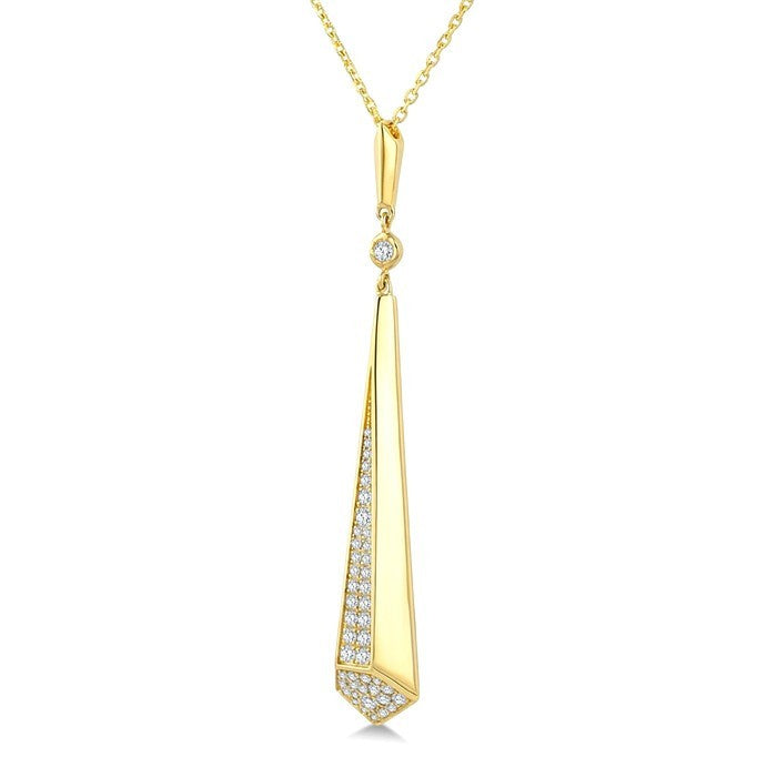 1/4 Ctw Tapered Drop Round Cut Diamond Fashion Pendant in 14K Yellow Gold