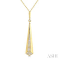 1/4 Ctw Tapered Drop Round Cut Diamond Fashion Pendant in 14K Yellow Gold