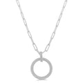 Harbor Luna Pave-Set Circle Paperclip Diamond Fashion Pendant