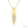 1/10 Ctw Marquise Shape Round Cut Diamond Fashion Pendant in 14K Yellow Gold