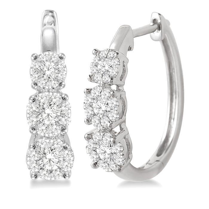 3/4 Ctw Diamond Shine Bright Earrings in 14K White Gold