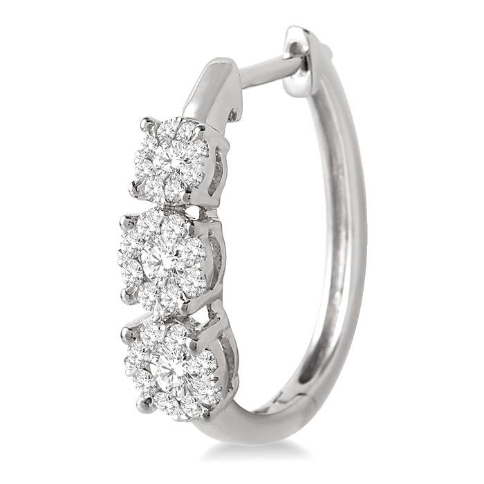 3/4 Ctw Diamond Shine Bright Earrings in 14K White Gold
