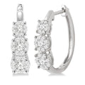 Round Shape Past Present & Future Shine Bright Essential Diamond Hoop Earrings