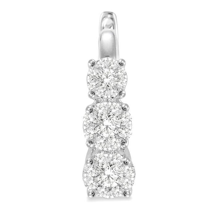 Round Shape Past Present & Future Shine Bright Essential Diamond Hoop Earrings