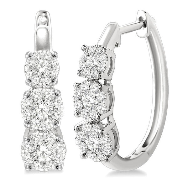 3/4 Ctw Diamond Shine Bright Earrings in 14K White Gold