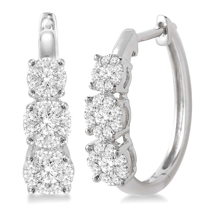 Past Present & Future Shine Bright Diamond Hoop Earrings