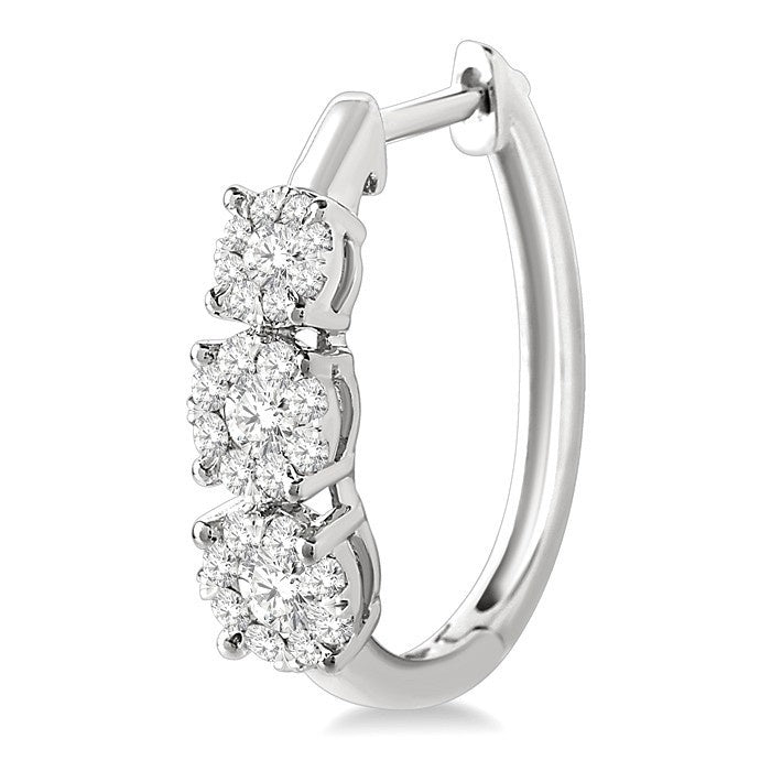3/4 Ctw Diamond Shine Bright Earrings in 14K White Gold