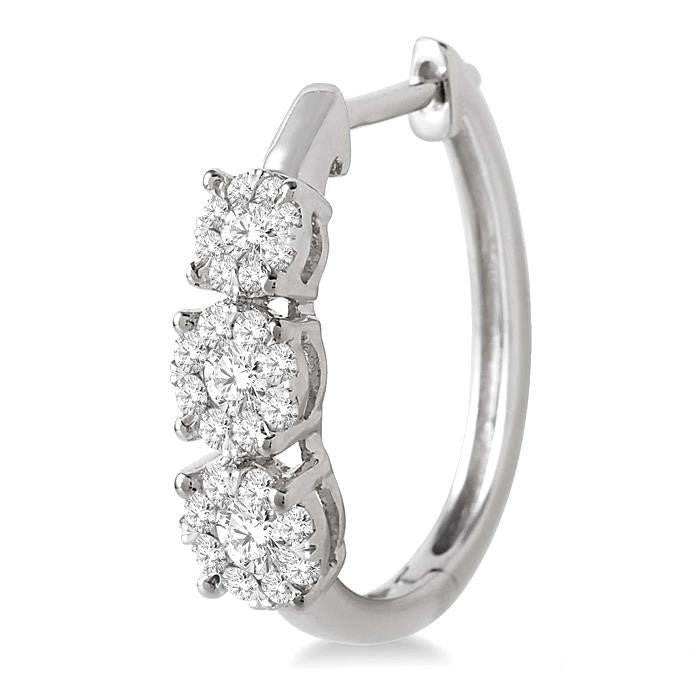 Past Present & Future Shine Bright Diamond Hoop Earrings