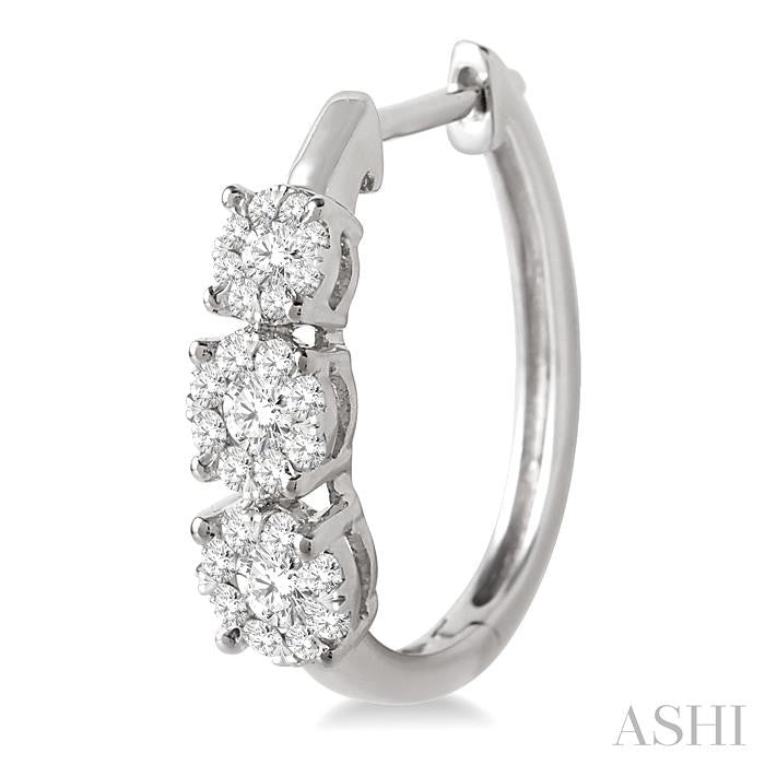 3/4 Ctw Diamond Shine Bright Earrings in 14K White Gold
