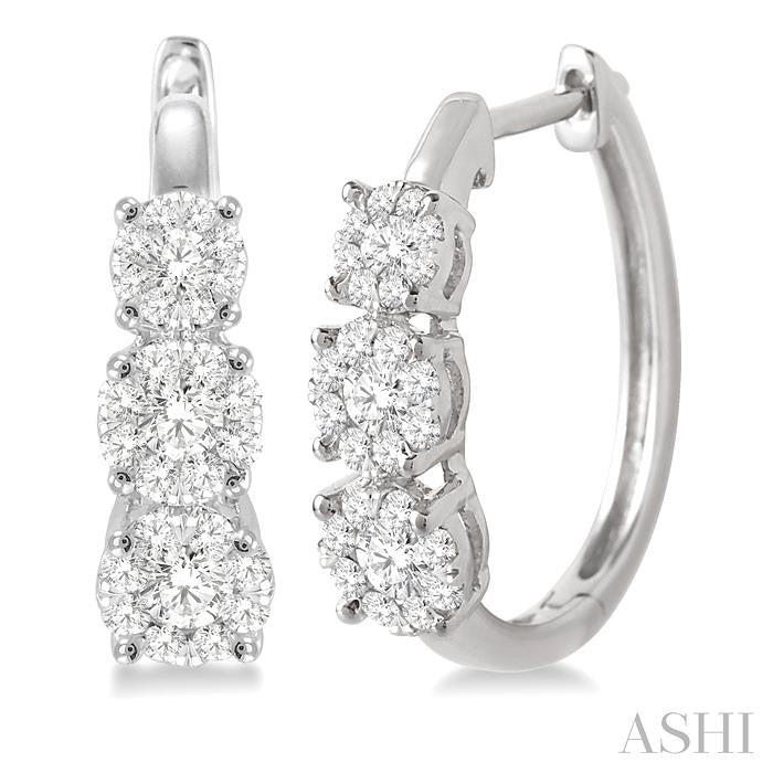 3/4 Ctw Diamond Shine Bright Earrings in 14K White Gold