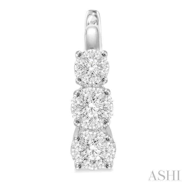 3/4 Ctw Diamond Shine Bright Earrings in 14K White Gold
