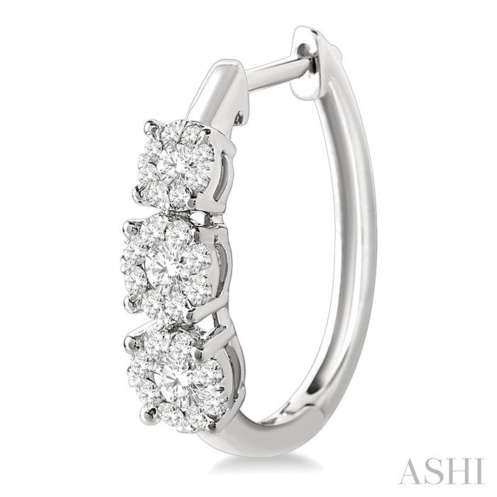 3/4 Ctw Diamond Shine Bright Earrings in 14K White Gold