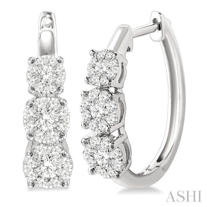 3/4 Ctw Diamond Shine Bright Earrings in 14K White Gold