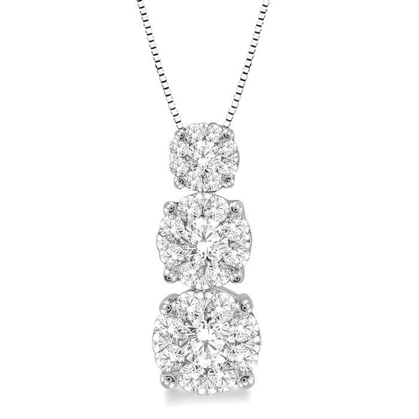 1/2 Ctw Diamond Shine Bright Pendant in 14K White Gold with Chain