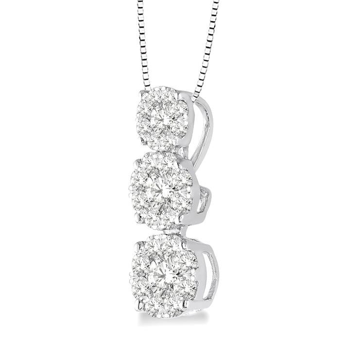 1/2 Ctw Diamond Shine Bright Pendant in 14K White Gold with Chain