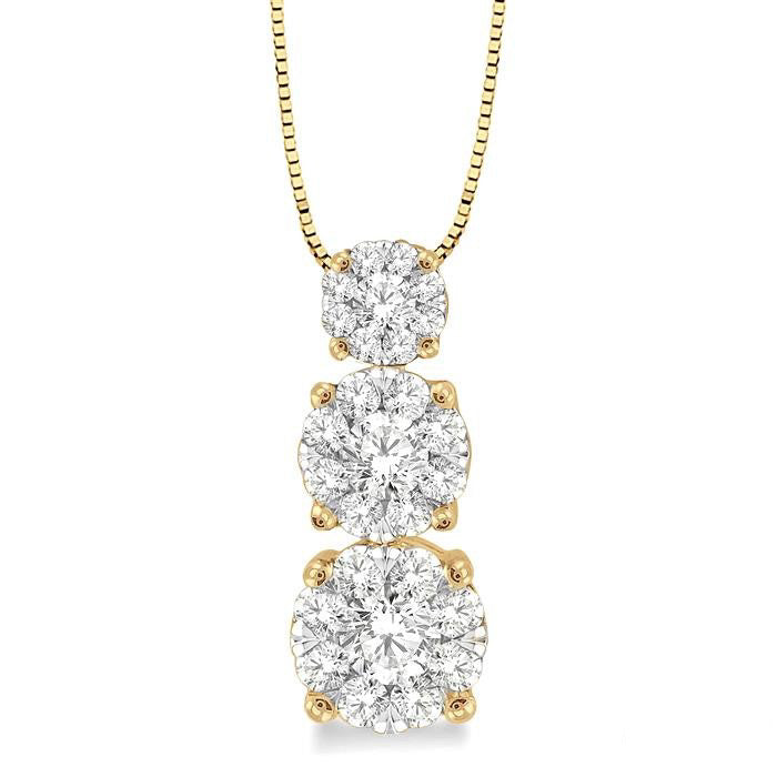 Round Shape Past Present & Future Shine Bright Essential Diamond Pendant