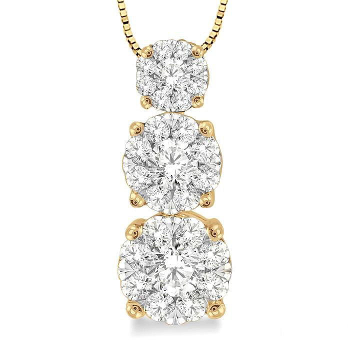 Round Shape Past Present & Future Shine Bright Essential Diamond Pendant
