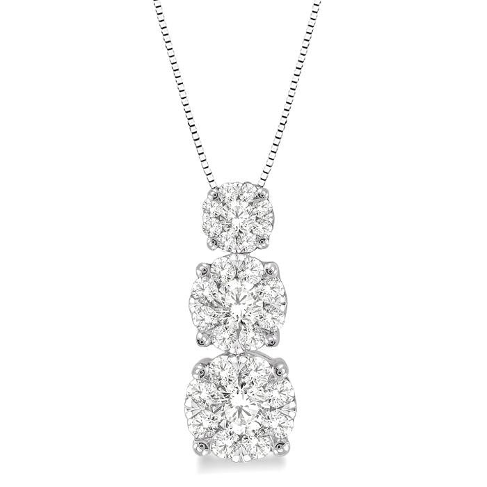 1/4 Ctw Diamond Shine Bright Pendant in 14K White Gold with Chain