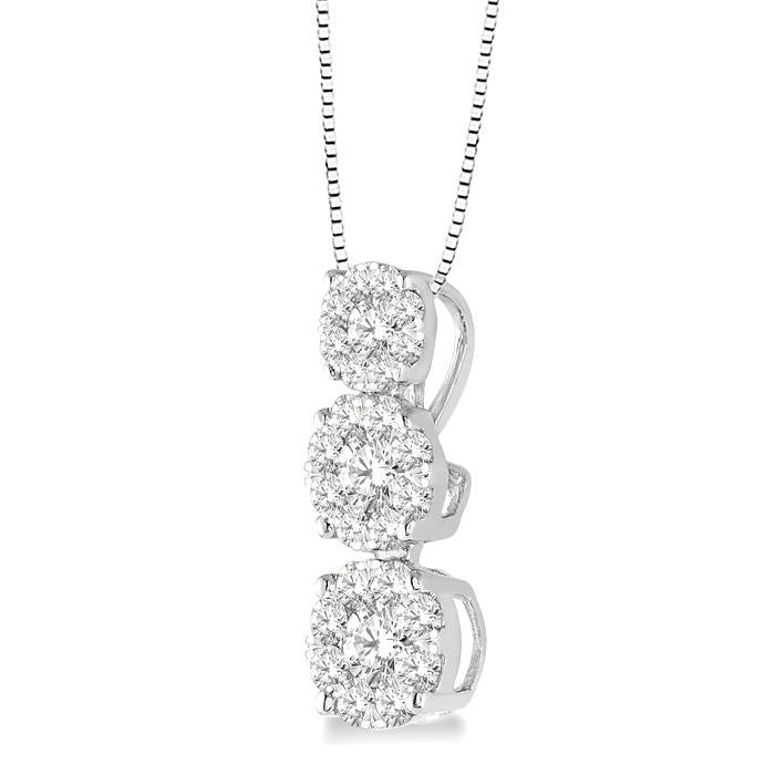 1/4 Ctw Diamond Shine Bright Pendant in 14K White Gold with Chain