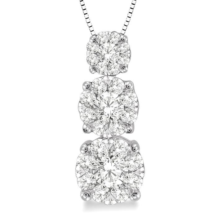 1/4 Ctw Diamond Shine Bright Pendant in 14K White Gold with Chain