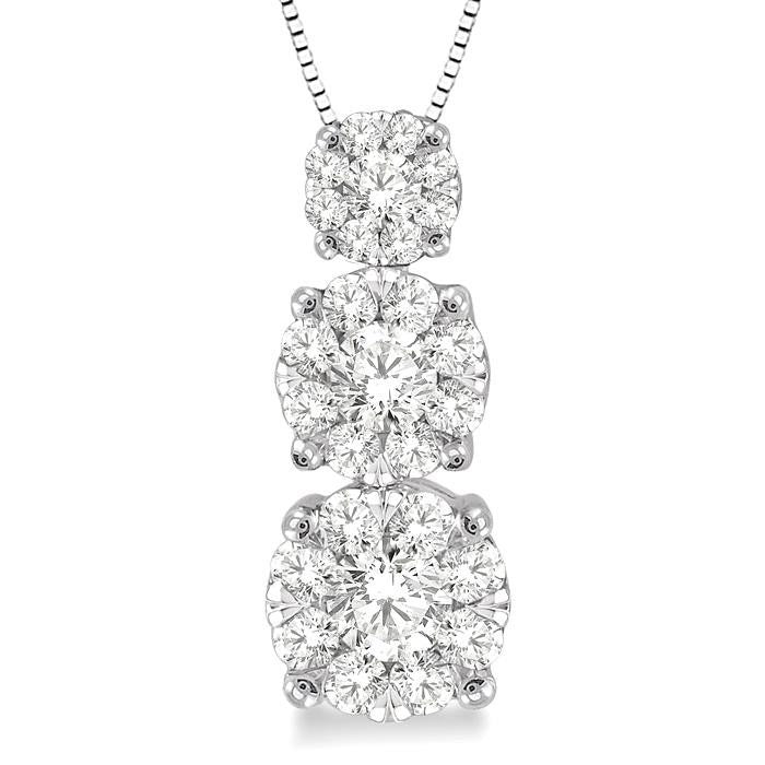Frost Quorra Round Shape Past Present & Future Shine Bright Essential Diamond Pendant