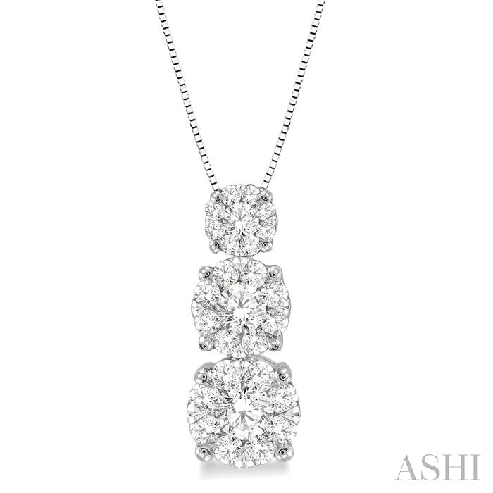 1/4 Ctw Diamond Shine Bright Pendant in 14K White Gold with Chain