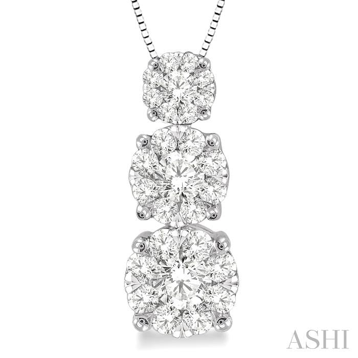 1/4 Ctw Diamond Shine Bright Pendant in 14K White Gold with Chain