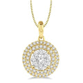 1/2 Ctw Diamond Shine Bright Pendant in 14K Yellow and White Gold with Chain