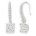 1/2 Ctw Square Shape Diamond Shine Bright Earrings in 14K White Gold
