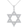 1 Ctw Star of David Round Cut Diamond Fashion Pendant With Chain in 14K White Gold