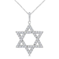 3/4 Ctw Star of David Round Cut Diamond Fashion Pendant With Chain in 14K White Gold