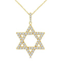 3/4 Ctw Star of David Round Cut Diamond Fashion Pendant With Chain in 14K Yellow Gold