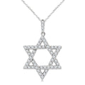 1/2 Ctw Star Of David Round Cut Diamond Fashion Pendant With Chain in 14K White Gold