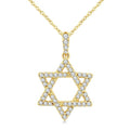 1/4 Ctw Star Of David Round Cut Diamond Fashion Pendant With Chain in 14K Yellow Gold