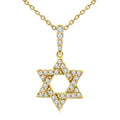 1/6 Ctw Star of David Round Cut Diamond Fashion Pendant With Chain in 10K Yellow Gold
