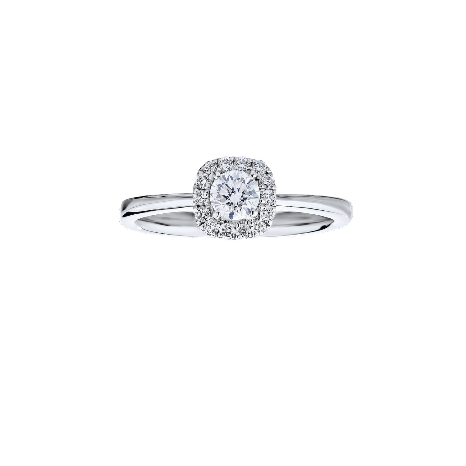 Diamond Cushion Shaped Halo Engagement Ring