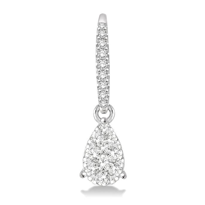 1/2 Ctw Pear Shape Diamond Shine Bright Earrings in 14K White Gold