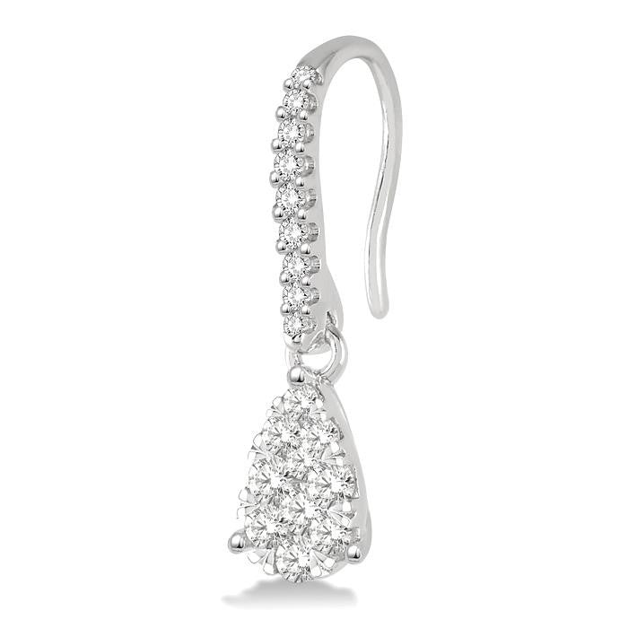 1/2 Ctw Pear Shape Diamond Shine Bright Earrings in 14K White Gold