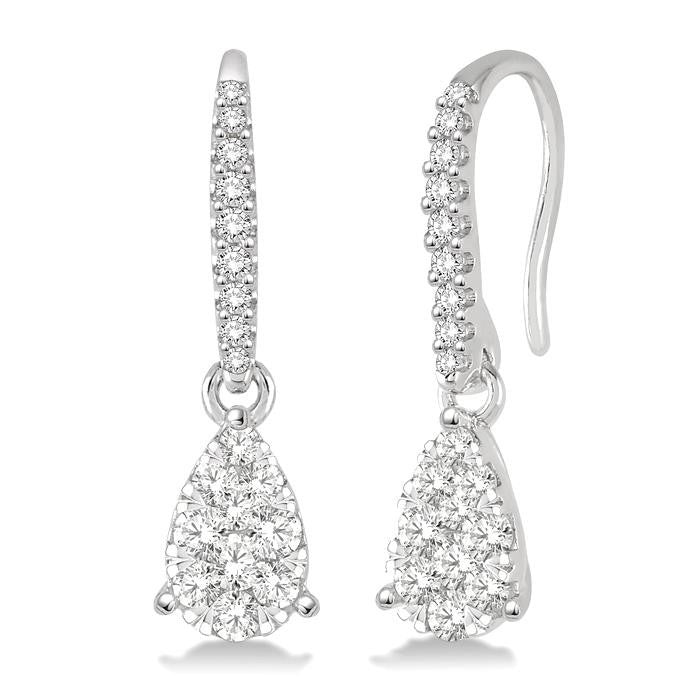 3/8 Ctw Pear Shape Diamond Shine Bright Earrings in 14K White Gold