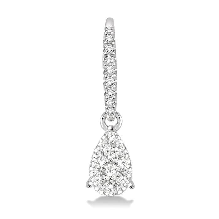 3/8 Ctw Pear Shape Diamond Shine Bright Earrings in 14K White Gold