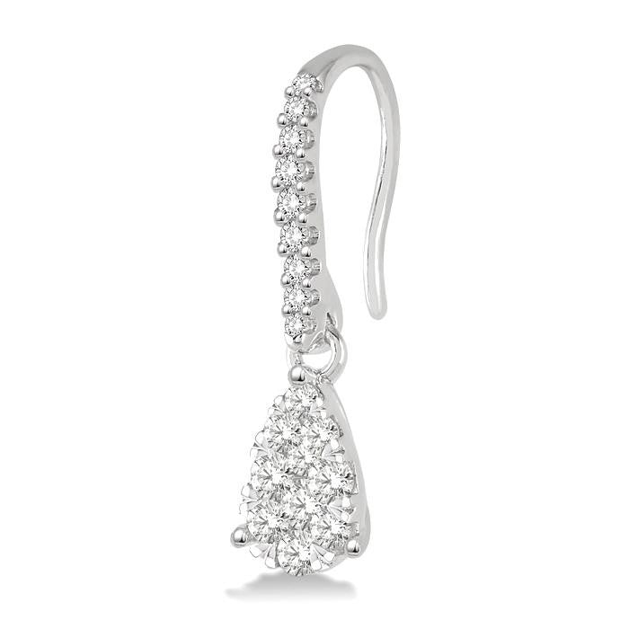 3/8 Ctw Pear Shape Diamond Shine Bright Earrings in 14K White Gold