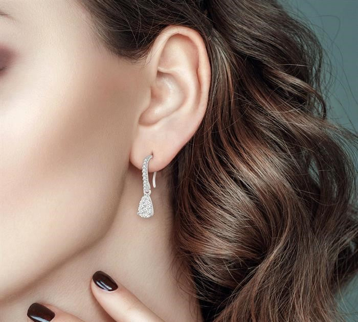 3/8 Ctw Pear Shape Diamond Shine Bright Earrings in 14K White Gold