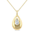 1/4 Ctw Teardrop Pear Cut Diamond Fashion Pendant With Chain in 14K Yellow Gold
