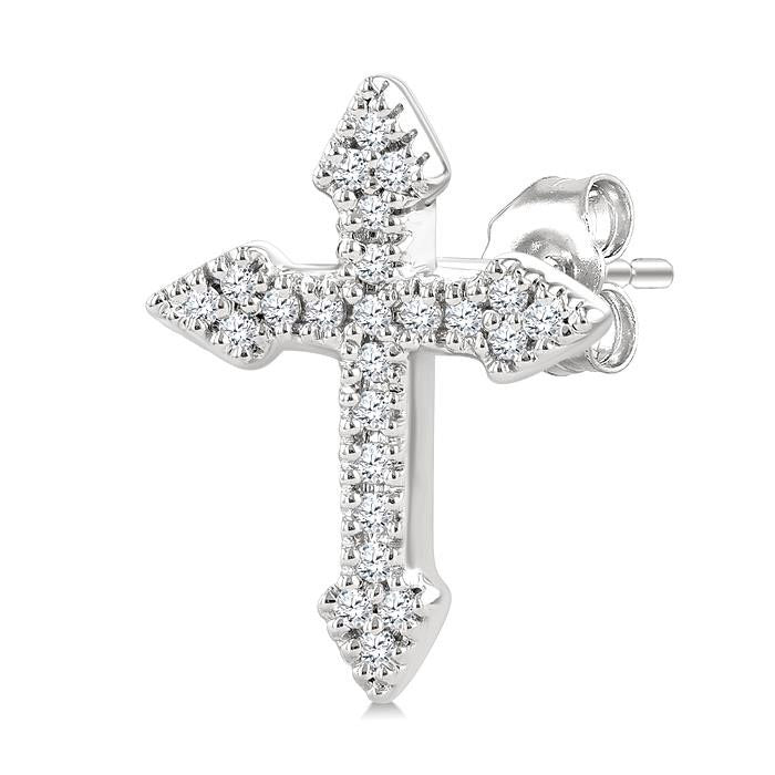 Cross Petite Diamond Fashion Earrings