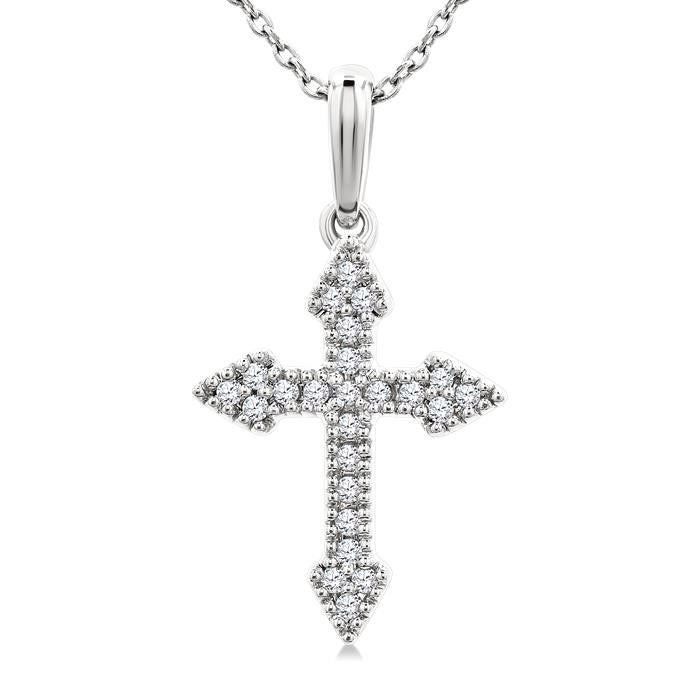 Zinnia Nettle Cross Petite Diamond Fashion Pendant