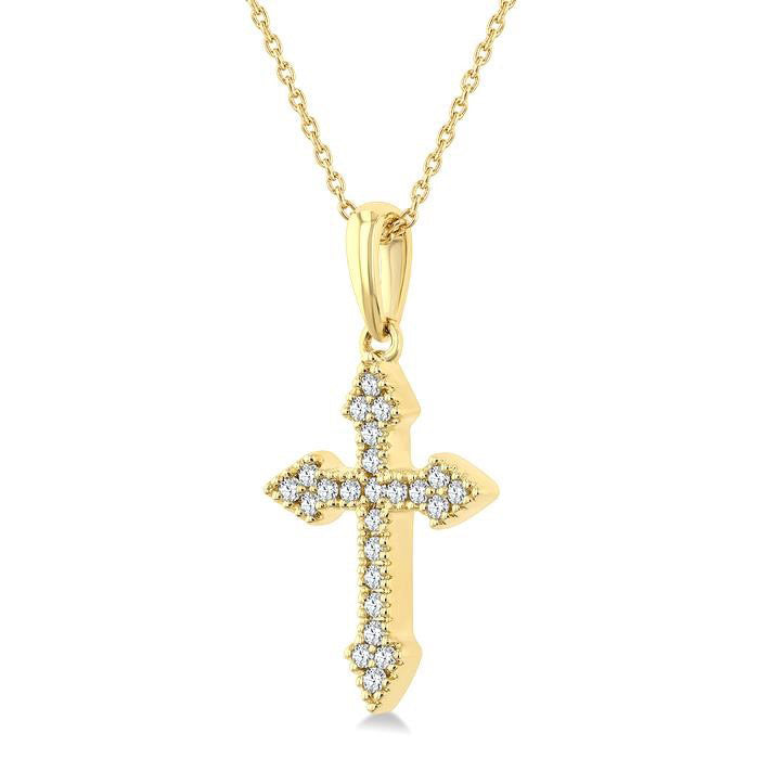 Clover Serenade Cross Petite Diamond Fashion Pendant